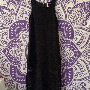 Long black pattern dress